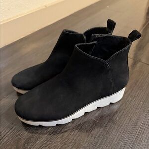 Alex Marie Black Ankle Boots with White Sole